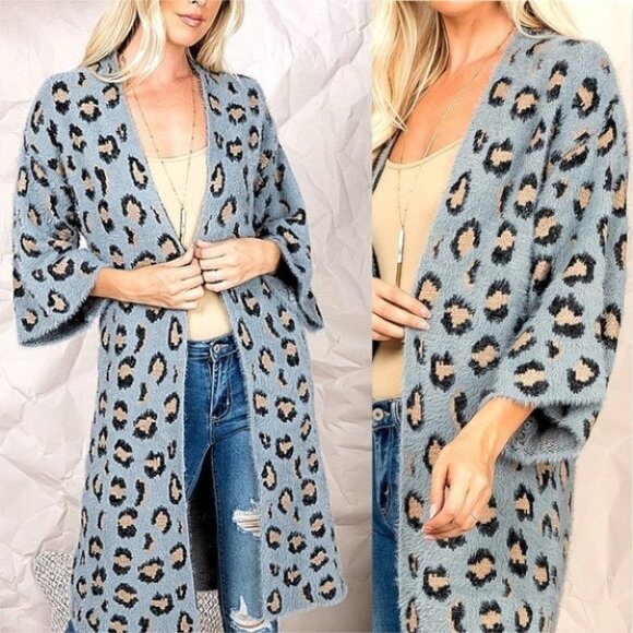 Leopard print Print So Soft Open front Cardigan - Picture 1 of 9